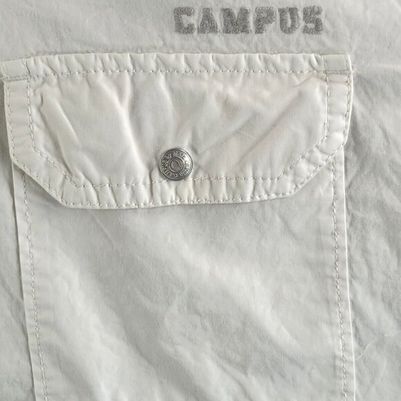VTG Campus By Marc O Polo XL Germany Made Snap Up Long Sleeve Elbow Patch White - Picture 3 of 16